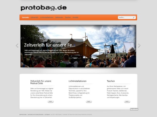 Protobag Webdesign Unternehmenswebseite